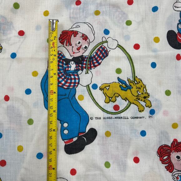 Vintage 80s Raggity Ann Flat Bed Sheet Textile Supply Upcycling Fabric - Picture 7 of 8